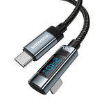 ESSAGER 2m 240W USB-C to USB-C Fast Charging Cable with Digital Display