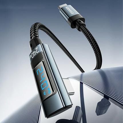 ESSAGER 2m 240W USB-C to USB-C Fast Charging Cable with Digital Display