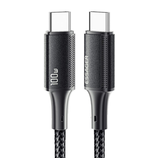ESSAGER 2m USB-C to USB-C 100W PD Fast Charging Cable – Nylon Braided