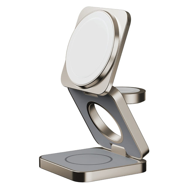 MOMAX Q2.Mag Go Watch / Earphone / Phone 3-in-1 Foldable Charging Stand Magnetic Wireless Charger, Qi2+MFW Certified