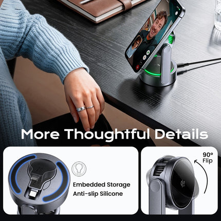 ESSAGER T50 Qi2.2 25W 3-in-1 Magnetic Wireless Charger with TEC Cooling