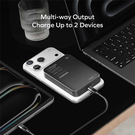 MOMAX 1-Power Q.Pass2 Qi2.2 25W Magnetic Wireless Power Bank for iPhone 12–17 Series 10000mAh Fast Charging Battery Pack