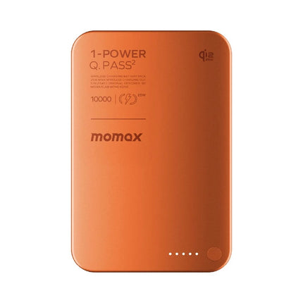 MOMAX 1-Power Q.Pass2 Qi2.2 25W Magnetic Wireless Power Bank for iPhone 12–17 Series 10000mAh Fast Charging Battery Pack
