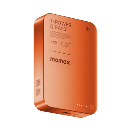 MOMAX 1-Power Q.Pass2 Qi2.2 25W Magnetic Wireless Power Bank for iPhone 12–17 Series 10000mAh Fast Charging Battery Pack