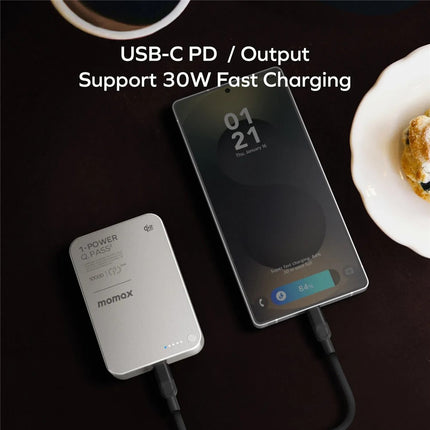 MOMAX 1-Power Q.Pass2 Qi2.2 25W Magnetic Wireless Power Bank for iPhone 12–17 Series 10000mAh Fast Charging Battery Pack