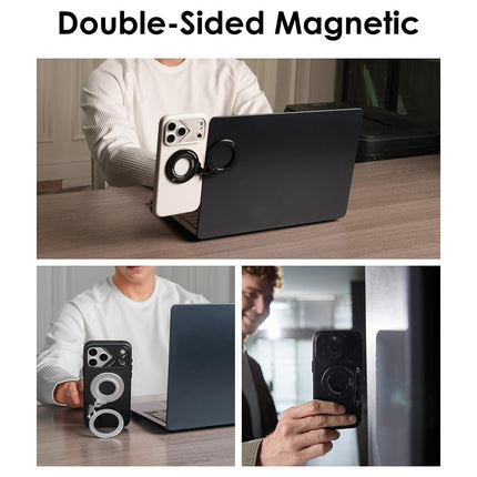 AULUMU G09 Magnetic Ring Stand – 360° Rotating Dual-Axis Phone Grip
