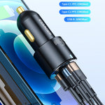 ESSAGER F689 66W Dual USB C + USB A 3 Ports Car Charger Phone Charging Adapter