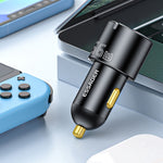 ESSAGER F689 66W Dual USB C + USB A 3 Ports Car Charger Phone Charging Adapter