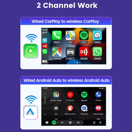 CARLINKIT 2Air-OEM-BK Wireless Android Auto Carplay Adapter Dongle Support OTA Upgrade