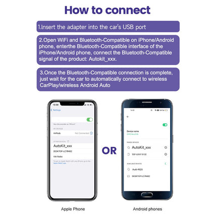 CARLINKIT 2Air-OEM-BK Wireless Android Auto Carplay Adapter Dongle Support OTA Upgrade