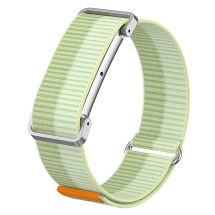 For Google Fitbit Air Nylon Loop Band Adjustable Magic Tape Replacement Watch Strap with Metal Protective Case