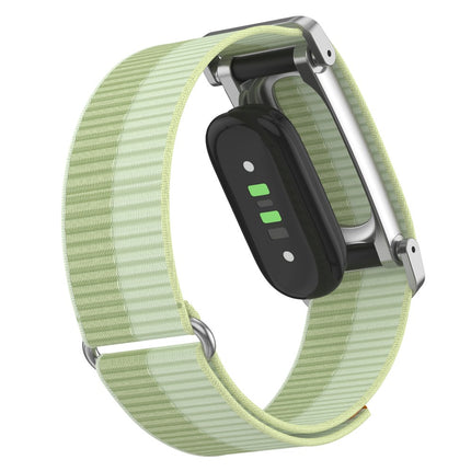 For Google Fitbit Air Nylon Loop Band Adjustable Magic Tape Replacement Watch Strap with Metal Protective Case