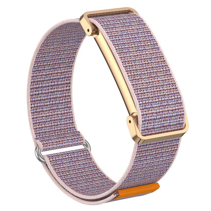 For Google Fitbit Air Nylon Loop Band Adjustable Magic Tape Replacement Watch Strap with Metal Protective Case