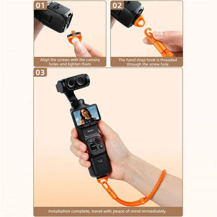 21cm Hand Strap for Insta360 Luna Ultra Camera Adjustable Wrist Lanyard Anti-Lost Self-Locking Buckle Polyester Rope