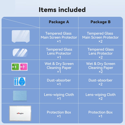 AMAGISN Insta360 Luna Ultra Screen & Lens Protector Kit – 2+2 Tempered Glass