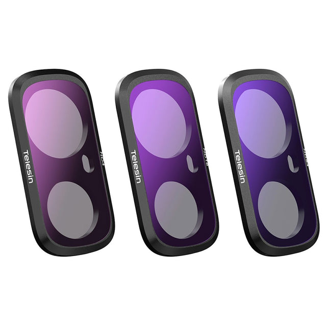 TELESIN Insta360 Luna Ultra ND4 ND16 ND64 Magnetic Lens Filter Set – 3 Pack