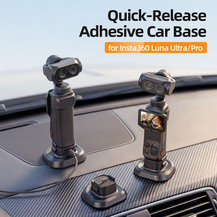SUNNYLIFE LU-DZ267 Quick Release Adhesive Car Mount Base for Insta360 Luna Pro / Luna Ultra Plastic Camera Mount