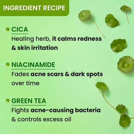 Dot & Key Cica Calming Skin Clarifying Toner, a premium calming toner for sensitive skin with Green Tea & Niacinamide, targets acne and revitalizes skin, 150ml