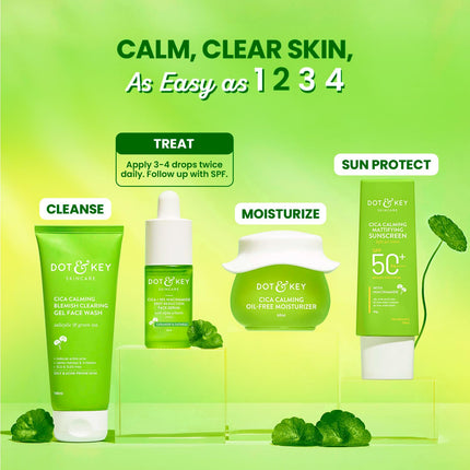 Dot & Key 2% Salicylic Acid + Cica Anti Acne Serum with Zinc in a bright setting. This salicylic acid serum for acne is oil-free and non-comedogenic for effective skin care.