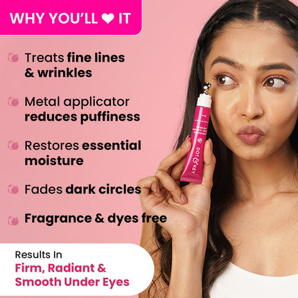 Dot & Key Pomegranate Retinol + Caffeine Eye Cream packaging, designed for enhancing skin elasticity and firmness, ideal as an anti-aging eye cream.