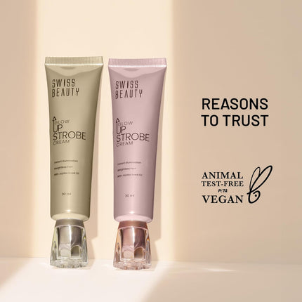 Swiss Beauty Glow Up Strobe Cream | Dewy Radiance | Hydrating | Versatile Use | With Jojoba Oil | For All Skin Types | 30ml