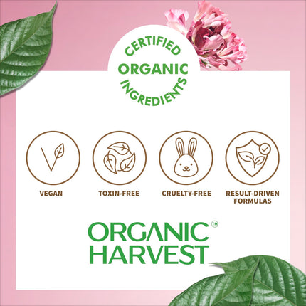 Ingredients list of Organic Harvest Velvet Matte Liquid Lipstick, highlighting the organic components of this liquid lipstick.