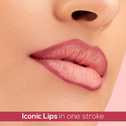 Display of RENEE Define Matte Lip Liner emphasizing its long lasting lip liner formula infused with moisturizing ingredients for comfort and durability.