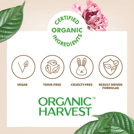 Organic Harvest Weightless BB Cream showcasing its natural ingredients - enriched with Almond Oil & Vitamin C, ideal for a flawless look.