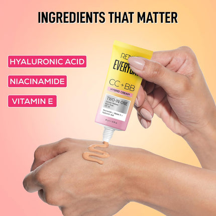 RENEE Everyday CC + BB Hybrid Cream that works as a bb cream with spf for effective sun protection and skin correction.