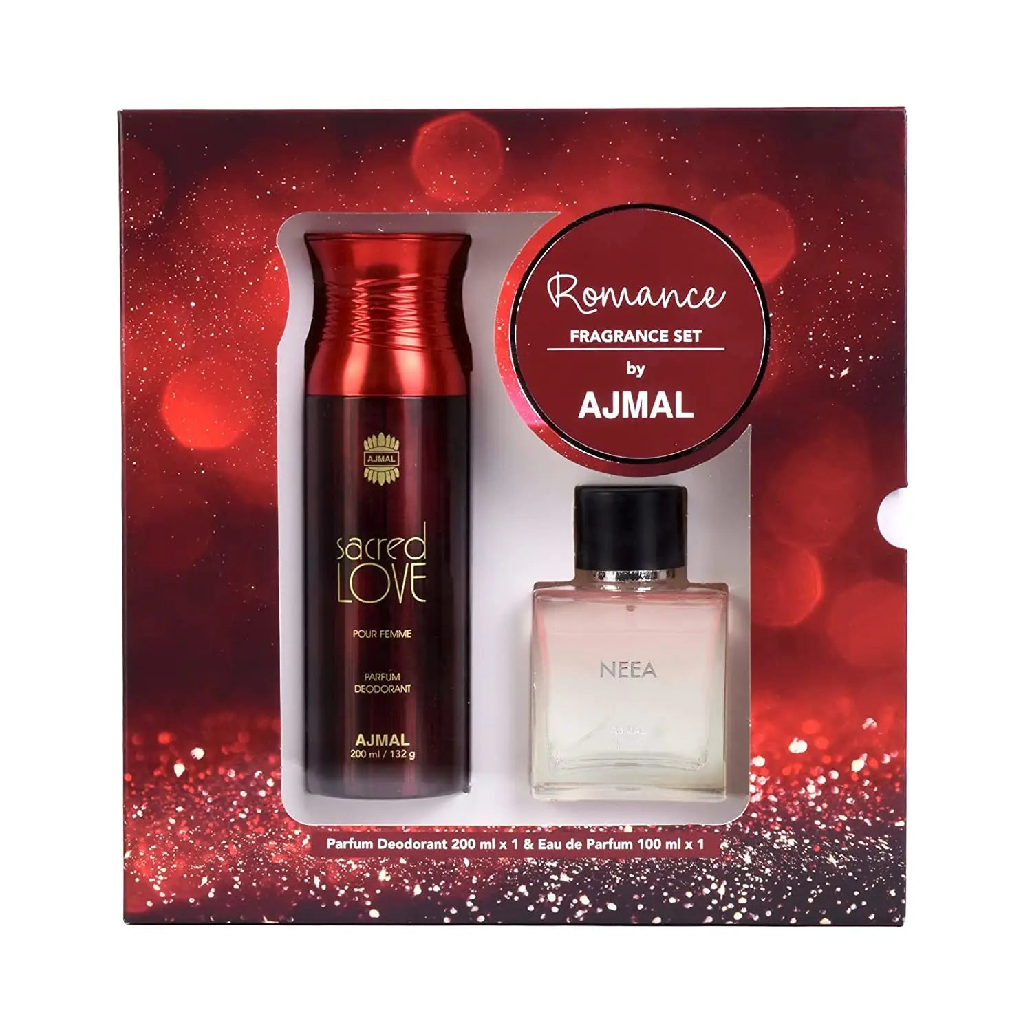 Ajmal Gift Set of Neea EDP 100ML & Sacred Love Deodrants