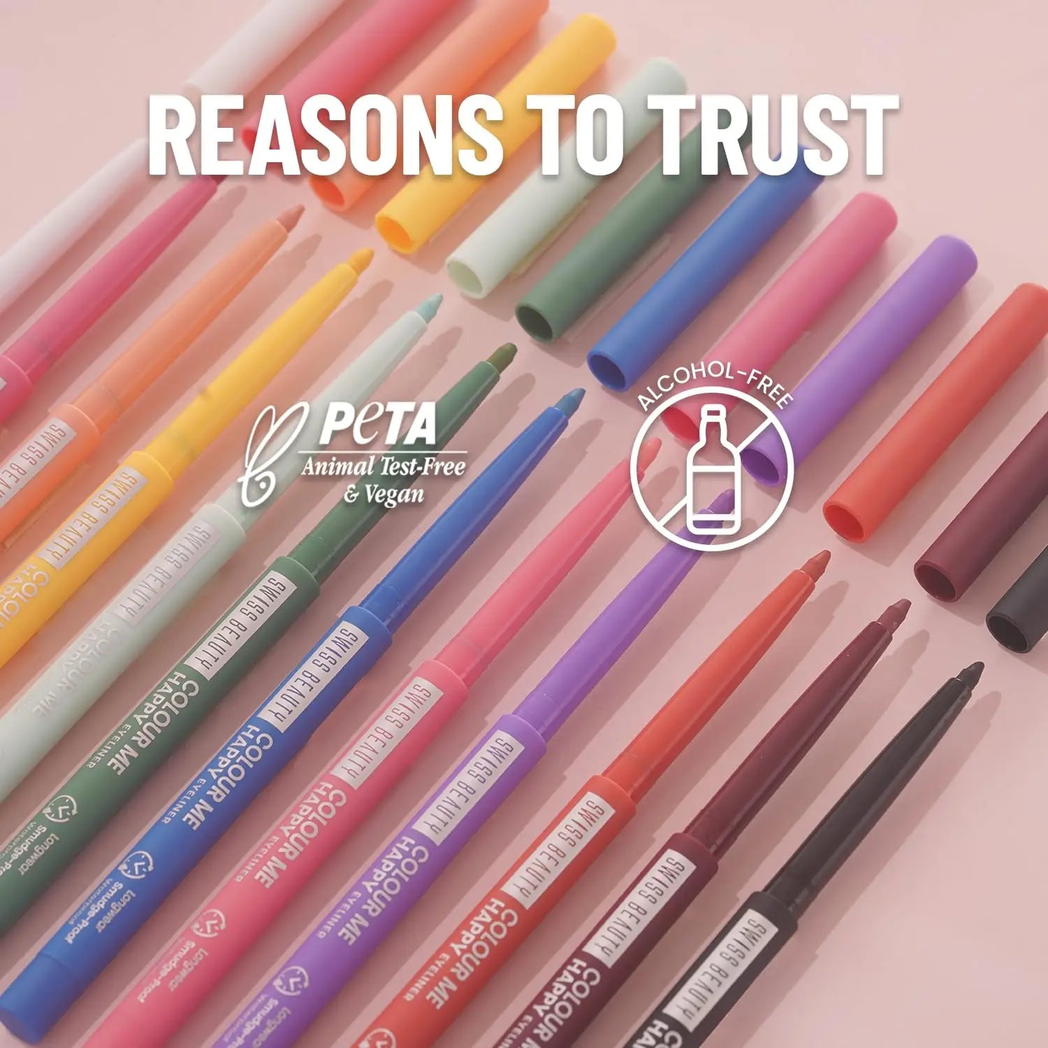 Swiss Beauty Colour Me Happy Eyeliner - 12 Vibrant Shades