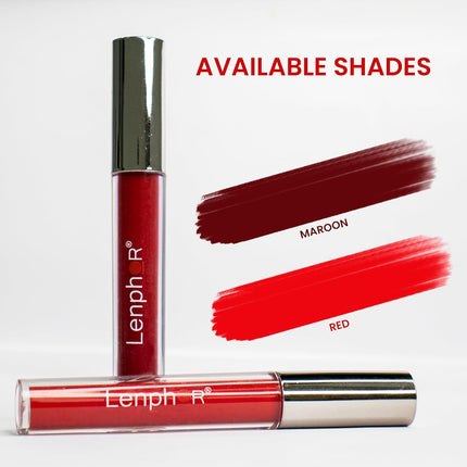 Lenphor Liquid Sindoor in vibrant shade, emphasizing its long-lasting, smudge-proof formula.