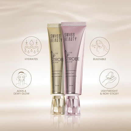 Swiss Beauty Glow Up Strobe Cream | Dewy Radiance | Hydrating | Versatile Use | With Jojoba Oil | For All Skin Types | 30ml