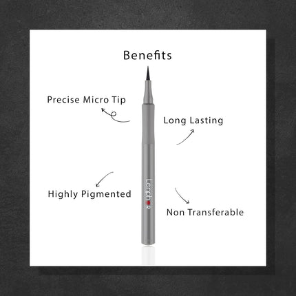 Lenphor Sketch It waterproof eye liner in use, showcasing its smooth application for an intense look.