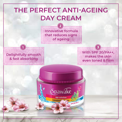 Ingredients of Spawake Anti Aging Face Cream, showcasing sea minerals and Astaxanthin as key components for anti aging and sun protection.