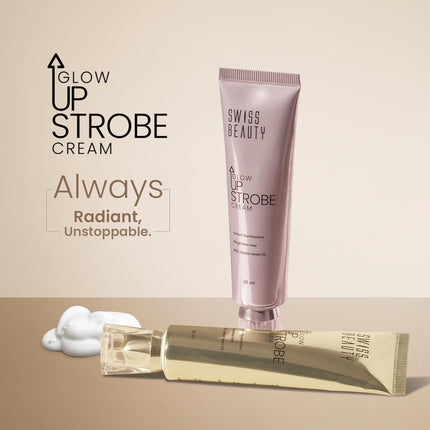 Swiss Beauty Glow Up Strobe Cream | Dewy Radiance | Hydrating | Versatile Use | With Jojoba Oil | For All Skin Types | 30ml