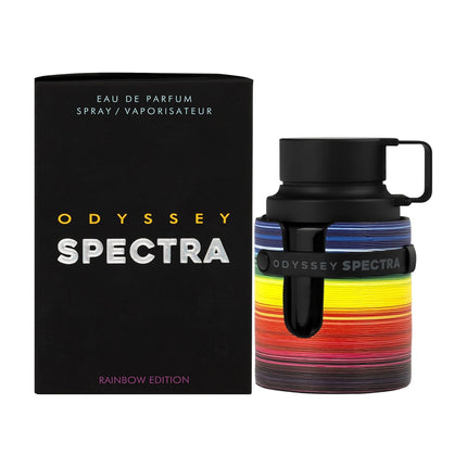 Visually appealing display of Armaf Odyssey Spectra Eau De Parfum 100ML Rainbow Edition, showcasing a unisex perfume long lasting option.