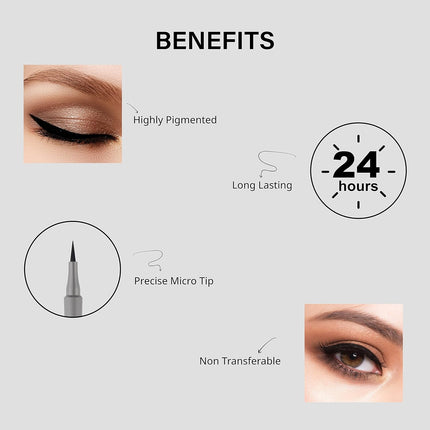 Lenphor Sketch It Eye Liner with its precision tip, emphasizing its waterproof formulation for lasting wear.