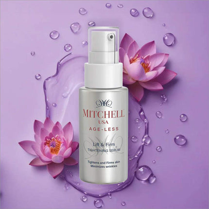 Mitchell USA Lift & Firm Instant Face Tightening Serum 30ml bottle with Lotus Bio-Repair formula for fast skin tightening