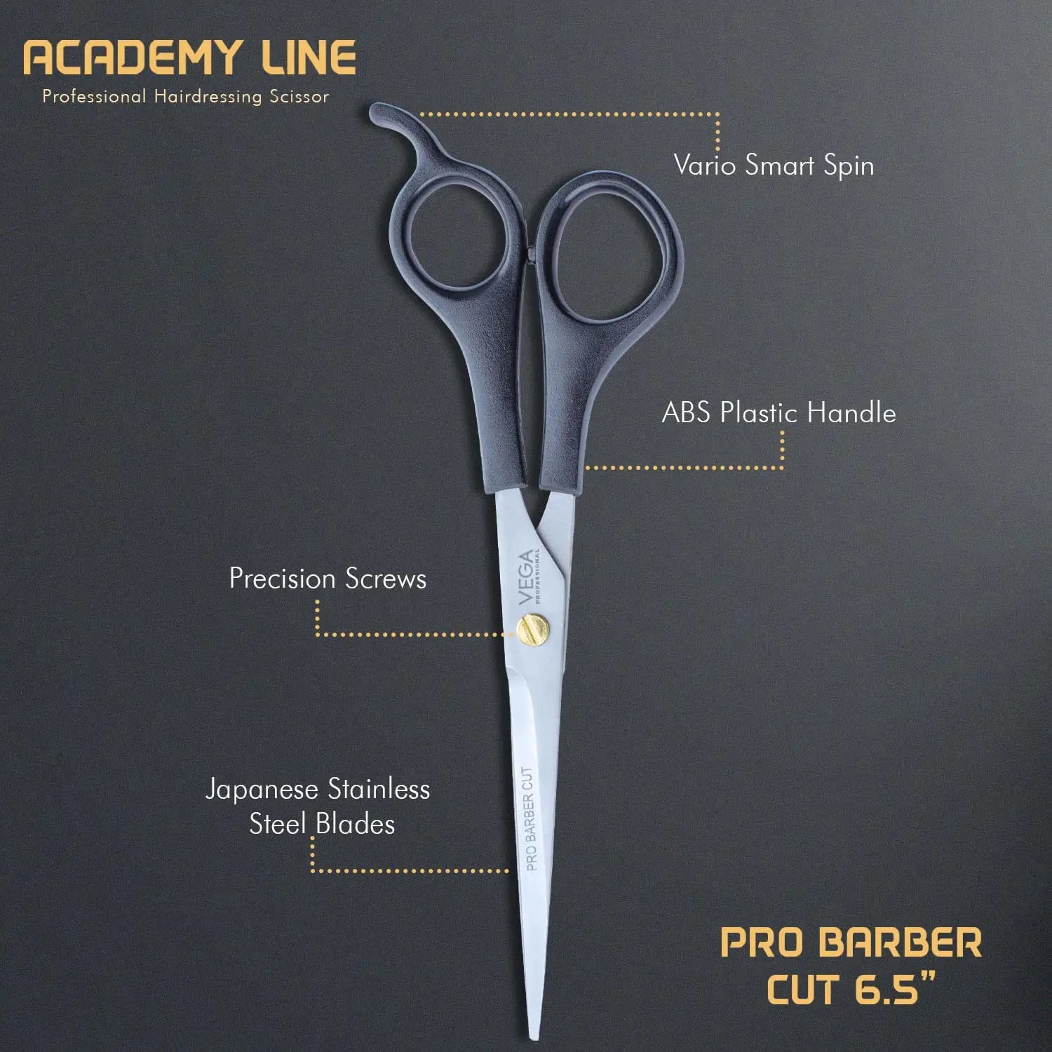 Vega Professional Pro Barber Cut 6.5’ Hairdressing Scissor