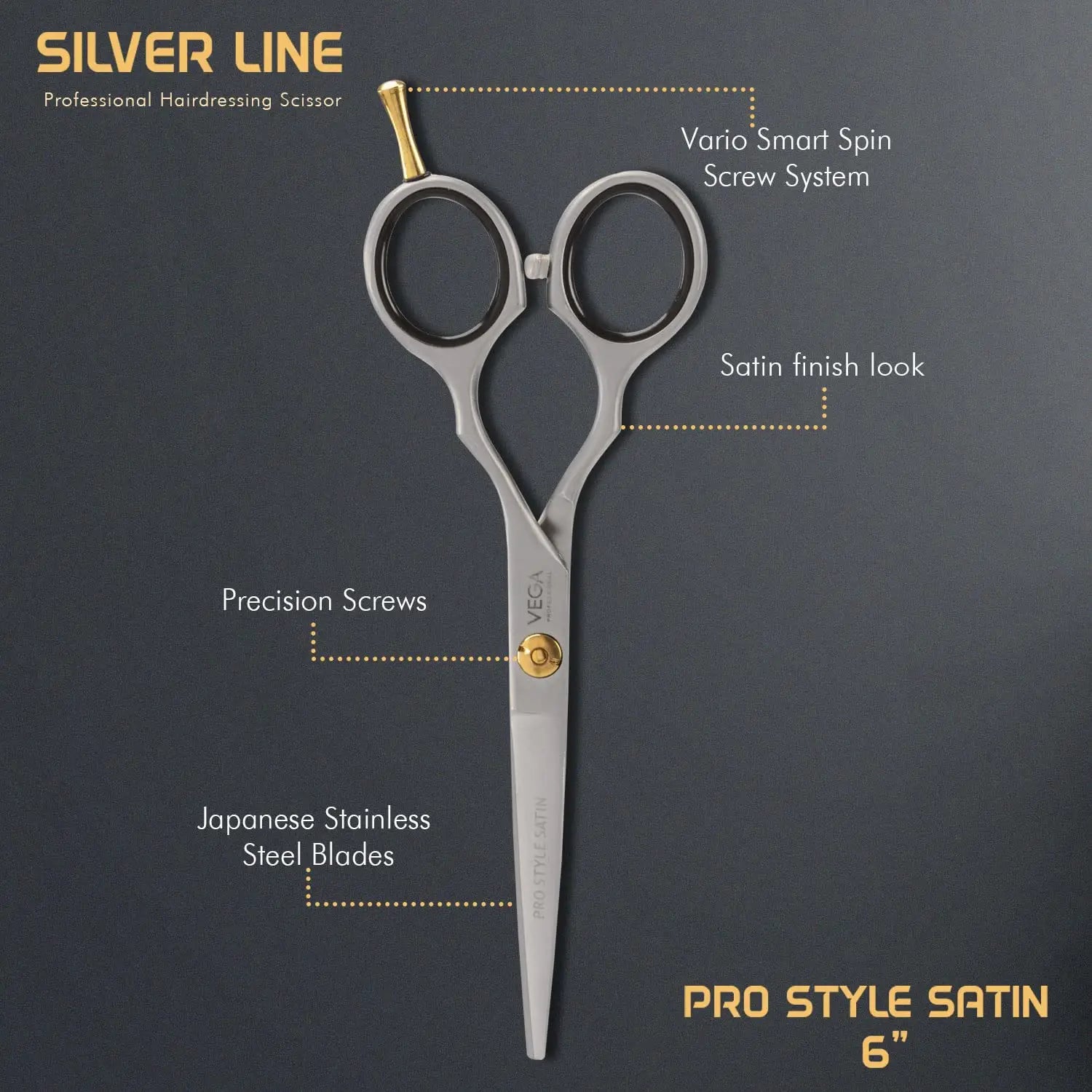 Vega Professional Pro Style Satin 6 Silver Line