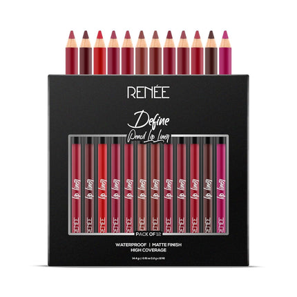 RENEE Define Matte Lip Liner, Long Lasting Lip Liner, Long Lasting & Smudge Proof, Full Coverage, Intensely Pigmented, Easy Glide Formula, Vitamin E & Castor Oil Infused.