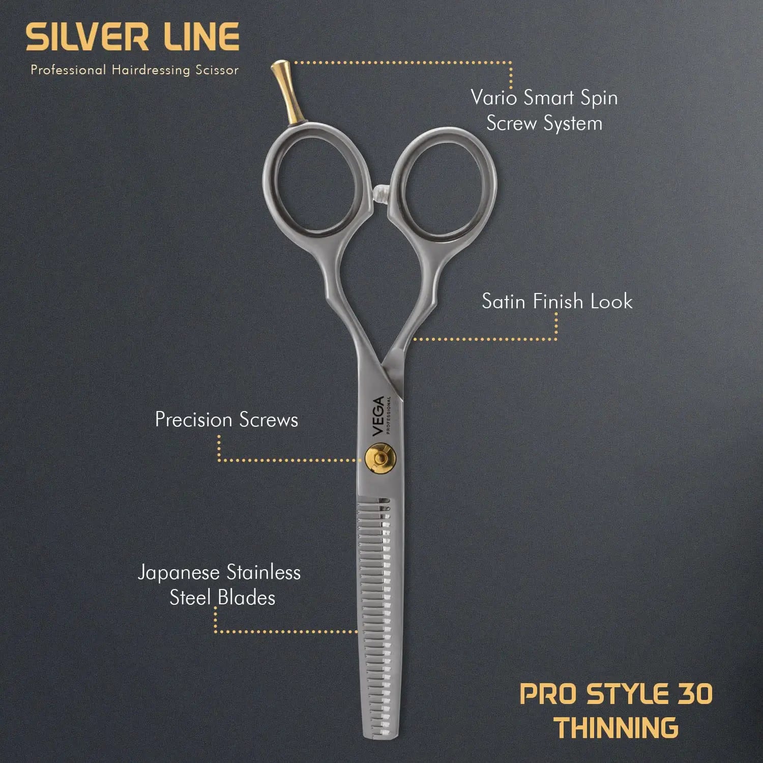 Vega Professional Pro Style 30 Thinning Silver Line