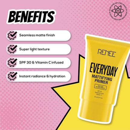 RENEE Everyday Primer, perfect for blurring fine lines and achieving a smooth matte finish with cruelty-free skincare benefits.