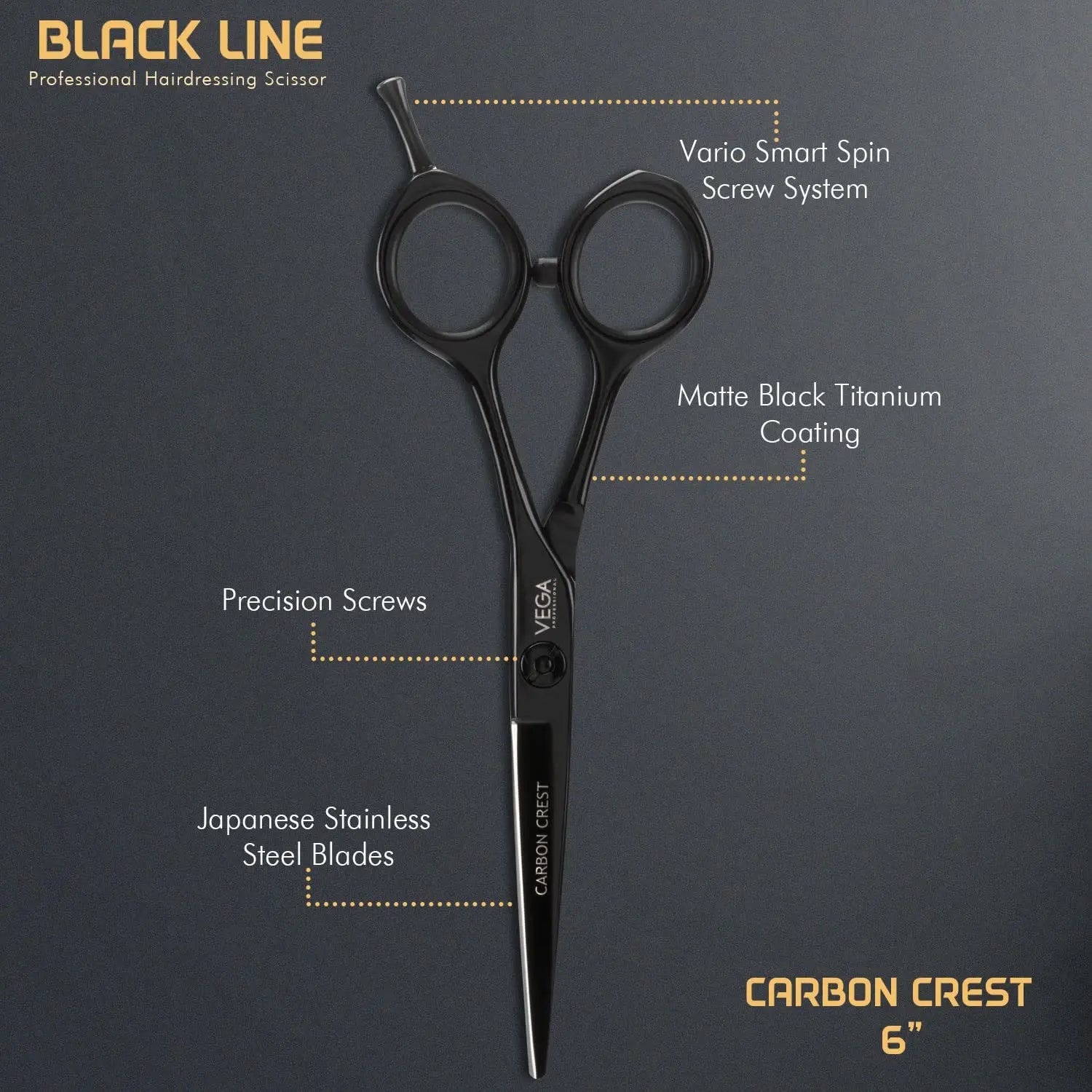 Vega Professional Carbon Crest 6 Black Line Hairdressing