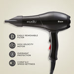 Ikonic Blaze Hair Dryer Black 3