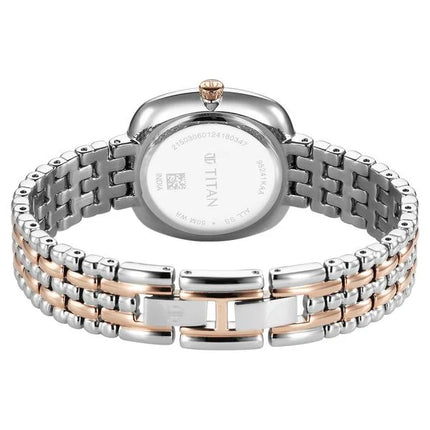 a women's watch with two tone bracelet