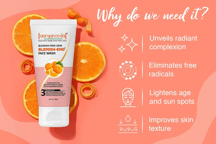 AARYANVEDA Acne-End Face Wash & Carrot & Almond De-Tan