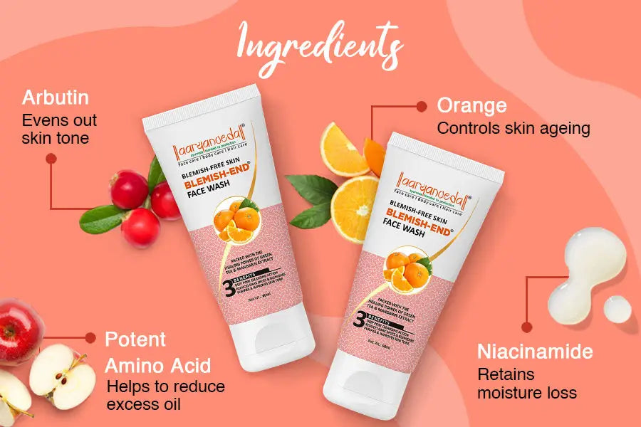 AARYANVEDA Acne-End Face Wash & Carrot & Almond De-Tan