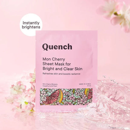 Brightening & Skin Clarifying Sheet Mask with Cherry Blossom Radiance - 25 ML, featuring vibrant cherry blossom extract for radiant skin. Ideal cherry blossom sheet mask for hydration.